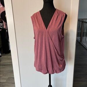 Athleta Pink Wrap Blouse Sleeveless Relaxed